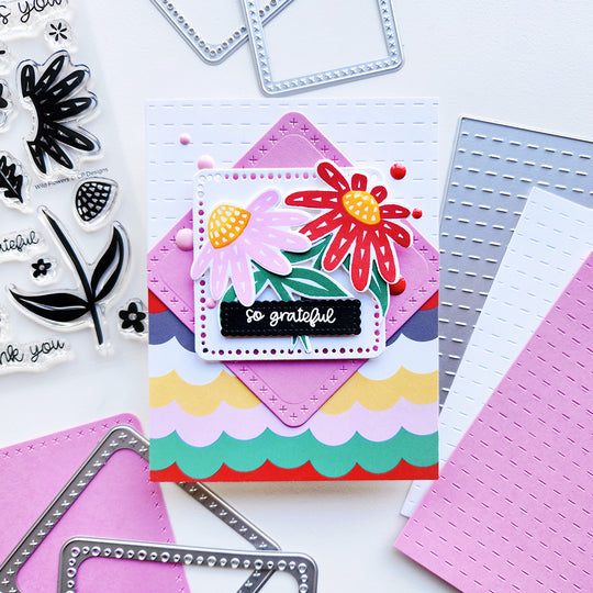 Handmade grateful card with colorful flowers using the Wild Flowers stamp set.