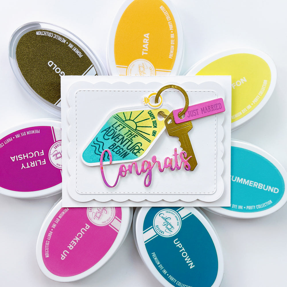 Congrats Just Married keychain card