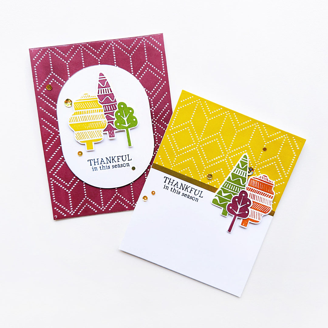 Printed Trees Stamp Set