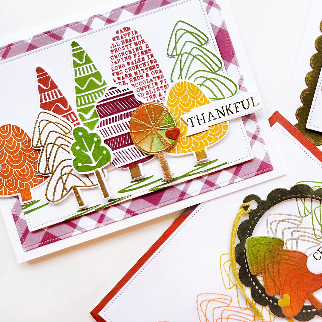 Printed Trees Stamp Set