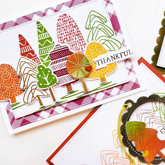 Printed Trees Stamp Set