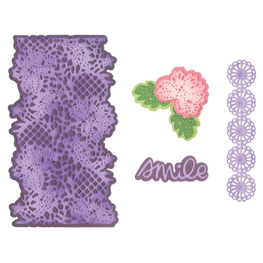 Lovely Lace Thinlits Dies by Sizzix