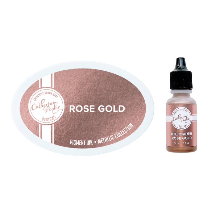 Rose Gold Metallic Pigment Ink Pad & Refill