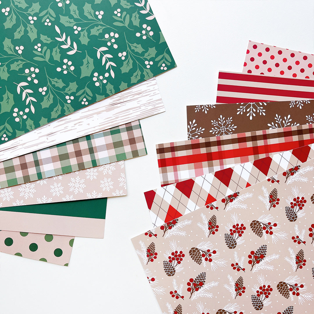 Snowflakes & Spruce 12x12 Patterned Paper