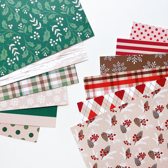Snowflakes & Spruce 12x12 Patterned Paper