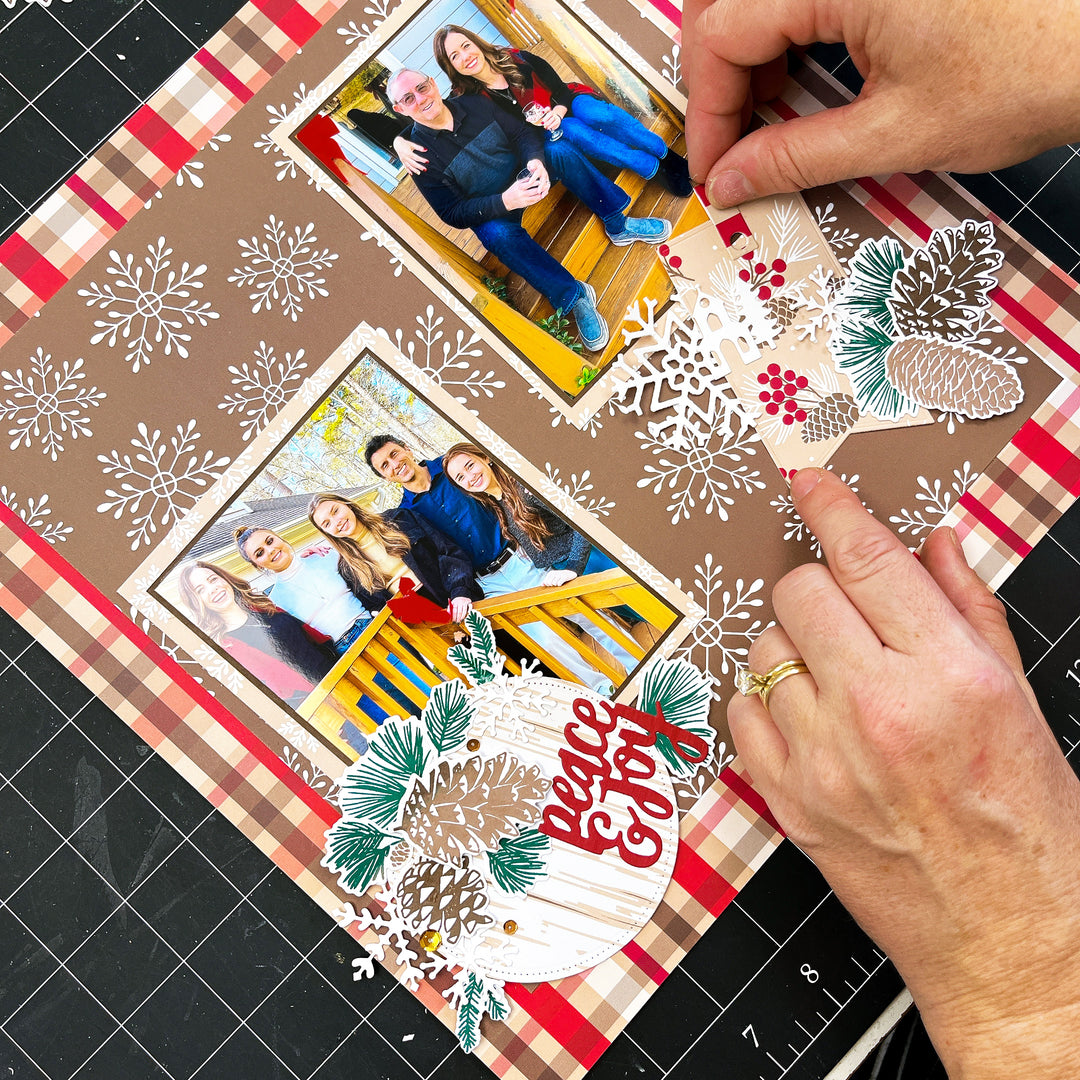 Snowflakes & Spruce 12x12 Patterned Paper