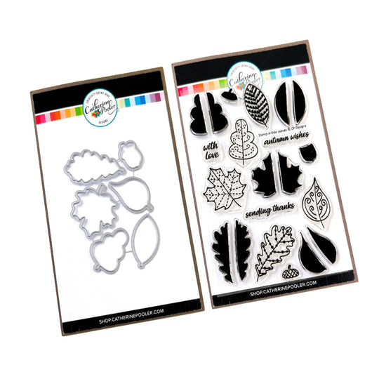 Stamp-a-side Leaves Stamp & Die Bundle