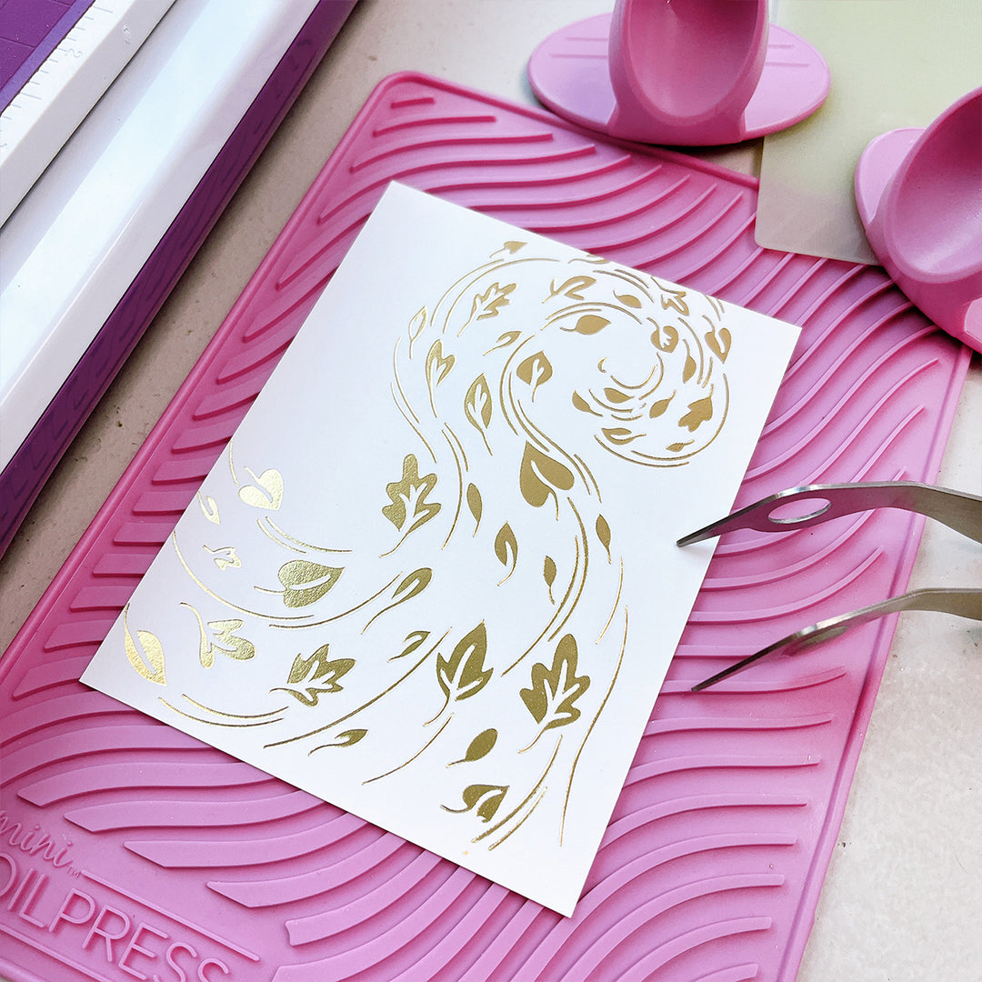 Swirling Leaves Hot Foil Plate