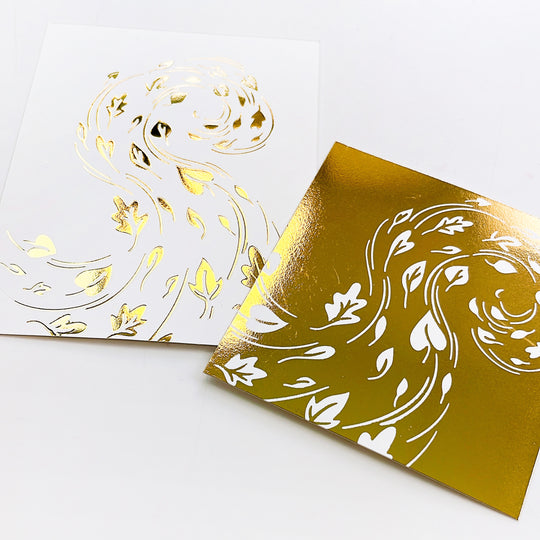 Swirling Leaves Hot Foil Plate