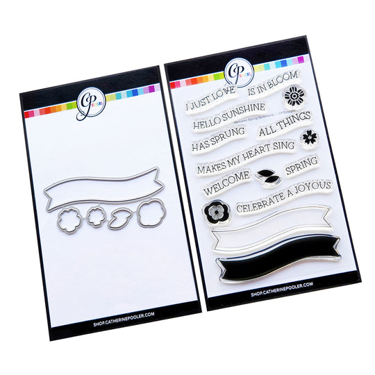 Welcome Spring Sentiments Stamp & Die Bundle