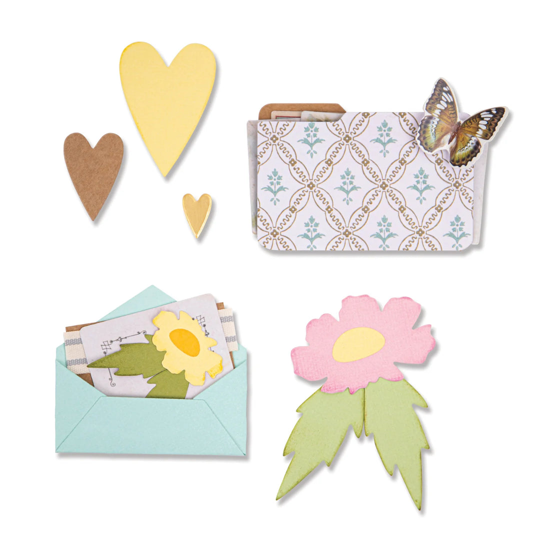 Envelope, Folder & Flowers Thinlits by Sizzix