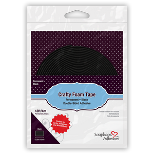 roll of black foam tape in package