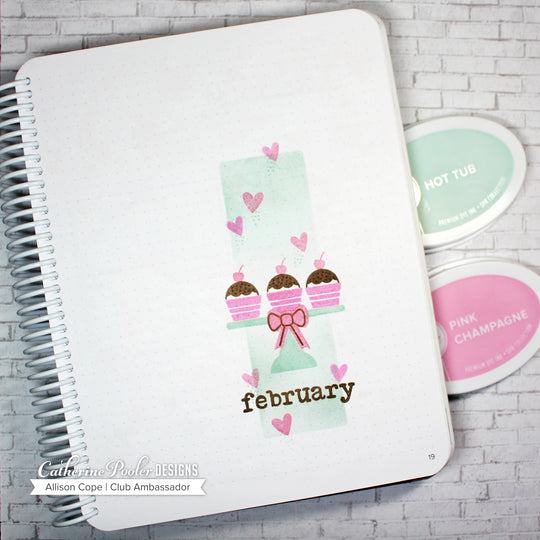 february bullet journal page