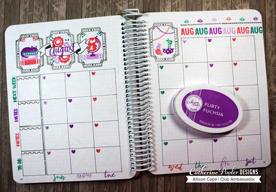 Hooray for August calendar in Canvo