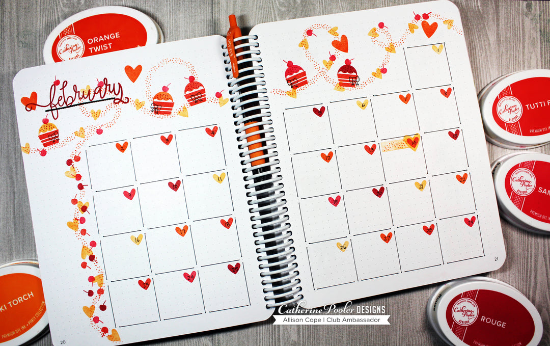 february bullet journal calendar