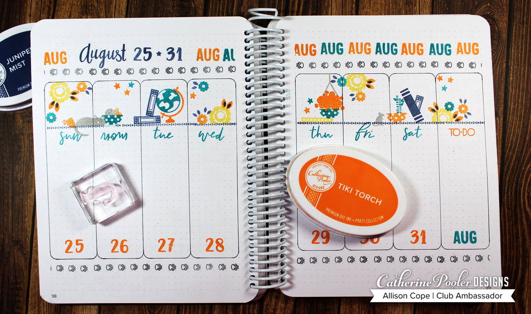 Canvo weekly spread using Hooray for August Stamp Set
