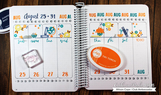 Canvo weekly spread using Hooray for August Stamp Set