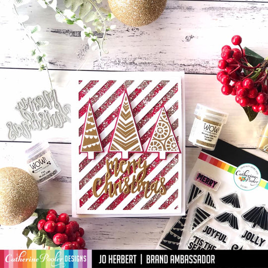 Merry Christmas card with trees