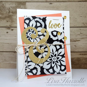 Card with ampersand and patterned paper