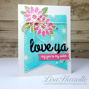 Card with sentiment and flowers