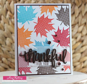 thankful for you card with leaves