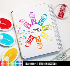October page in Canvo journal with gumball machines
