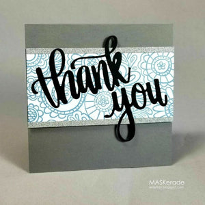 thank you card with patterned background