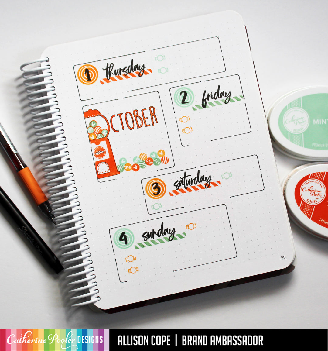 October weekly calendar in Canvo journal