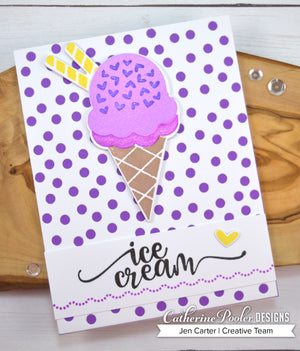 ice cream card with throwing confetti cover plate