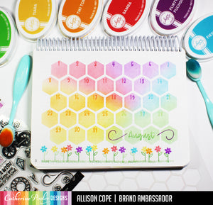 colorful august bullet journal calendar