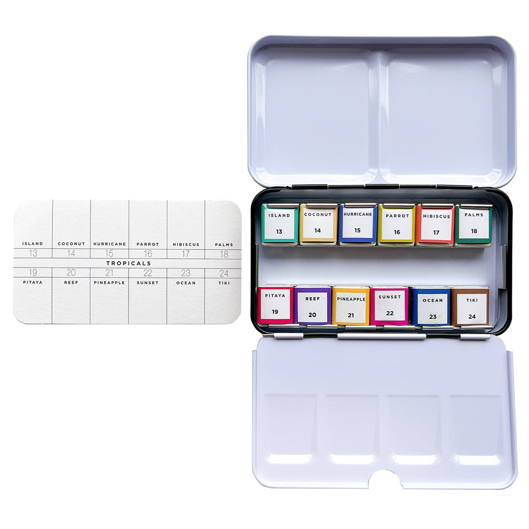 Tropicals Watercolor Pan Set by Art Philosophy