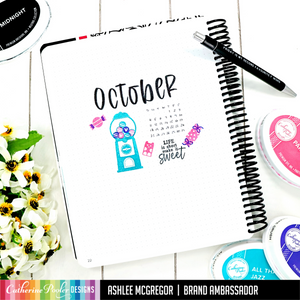 October page in Canvo journal with calendar