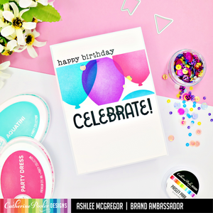happy birthday card with oval balloons