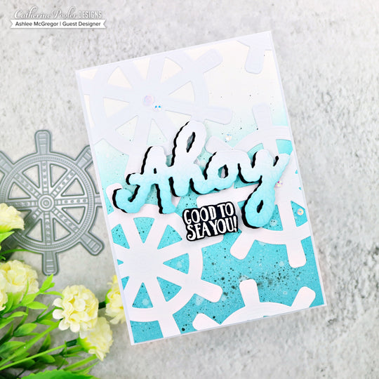 good to sea you card with ship wheels
