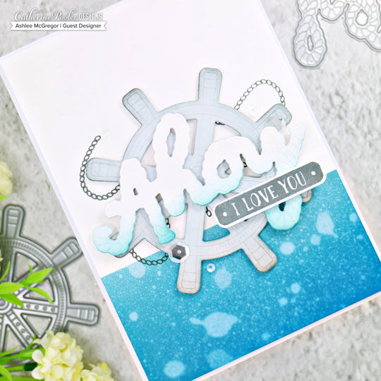 I love you card with ship wheel