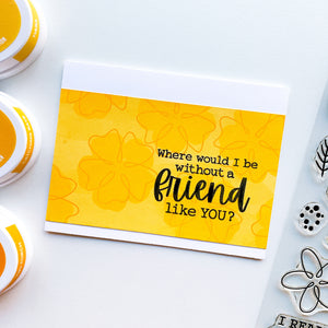card with floral background and sentiment