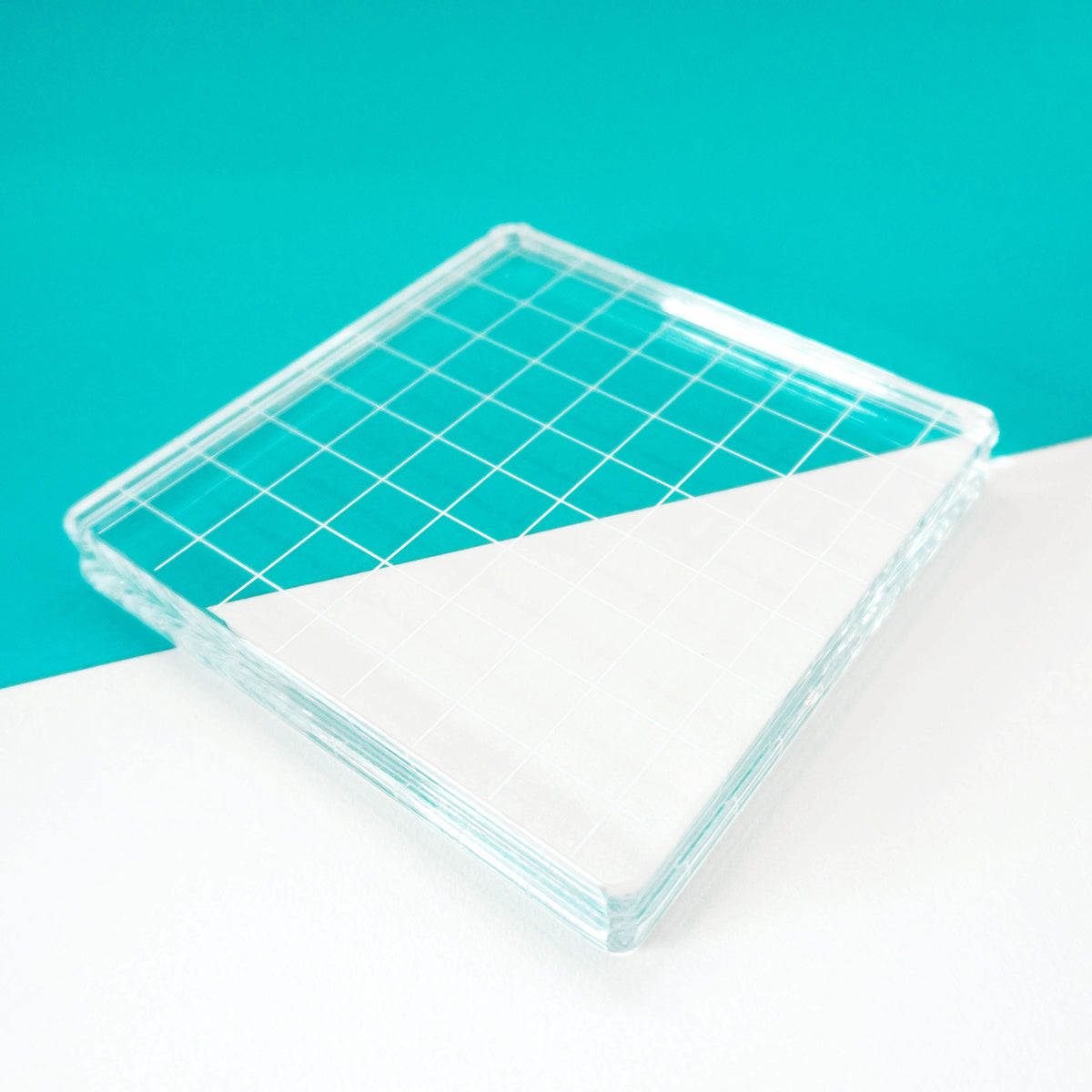 Acrylic Grid Stamping Block 4-1/4 x 4-1/4"