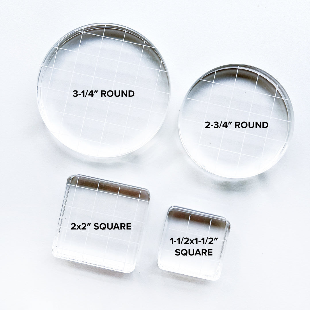 Acrylic Grid Stamping Block 3-1/4" Round