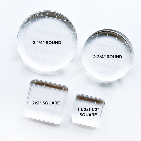 Acrylic Grid Stamping Block 3-1/4" Round