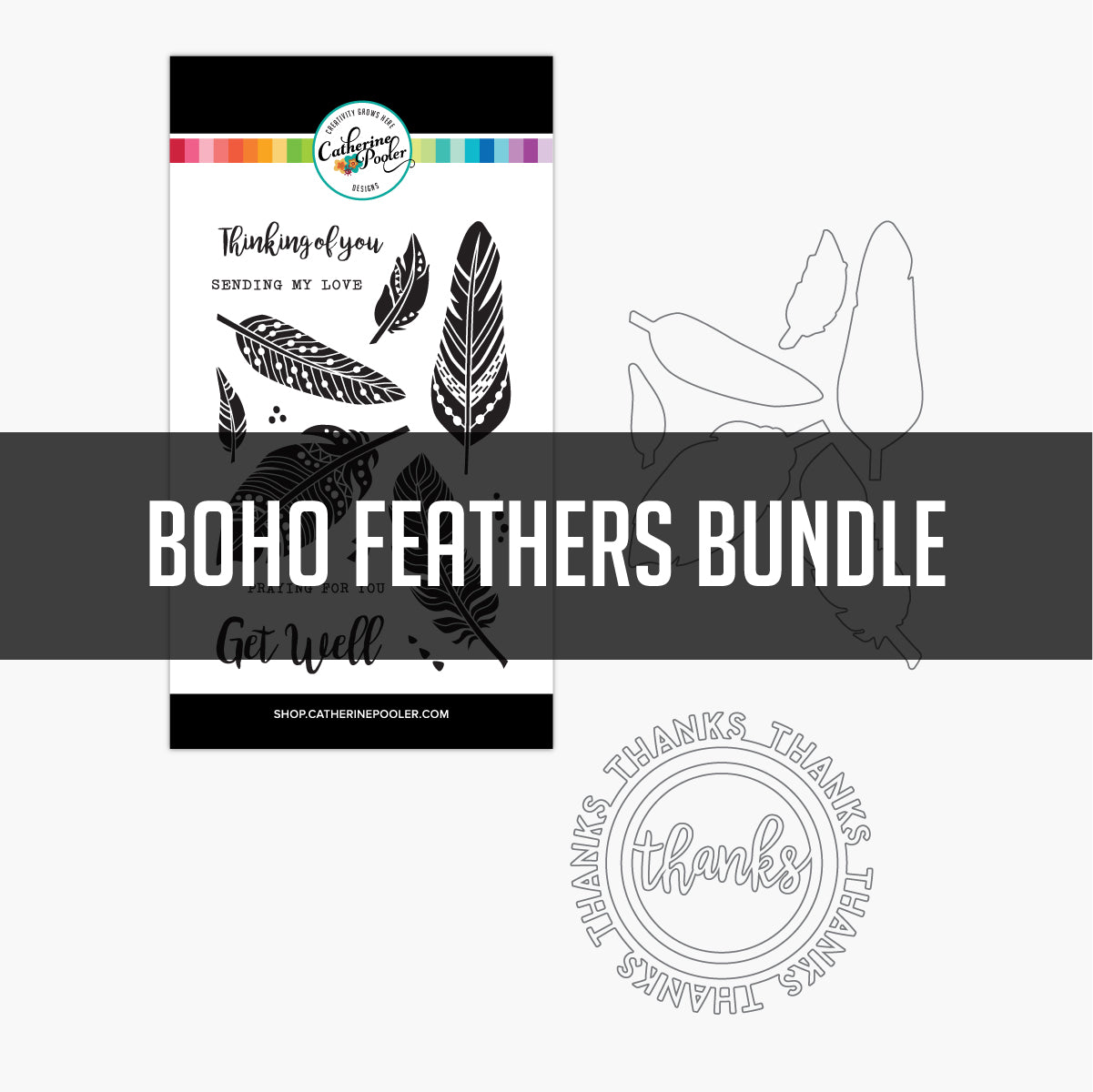 Catherine Pooler Designs - Boho Fall Collection - Dies - Boho Feathers