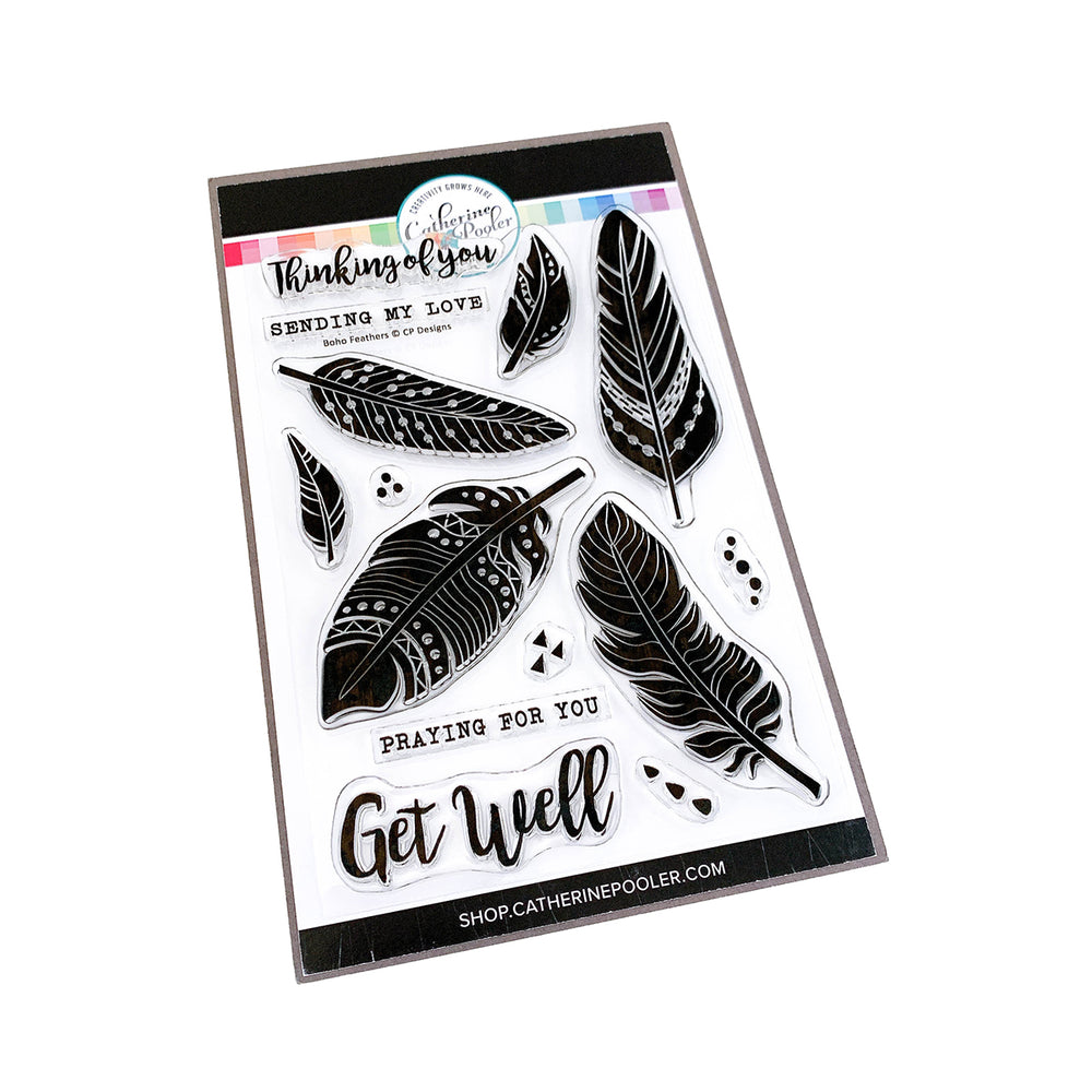 Boho Feather Stamp Set