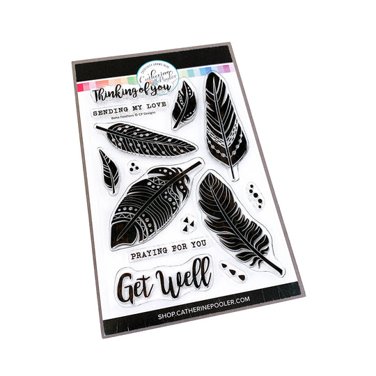 Boho Feather Stamp Set
