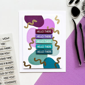 hello there card made with Bold Bits & Patterns Stamp Set