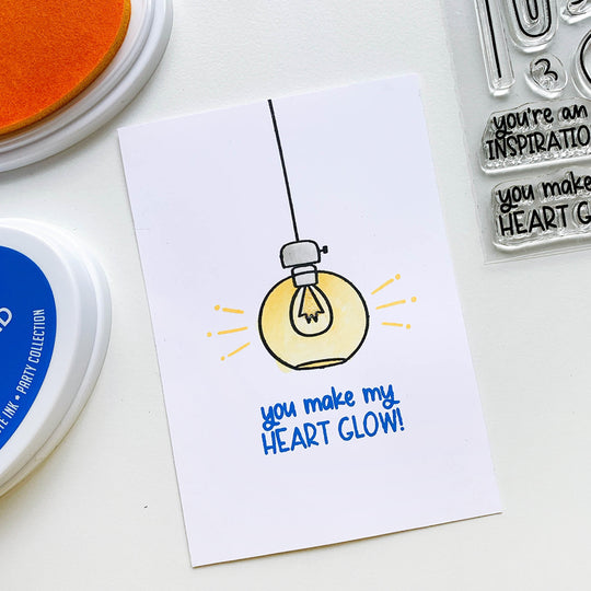 You Make my heart glow hanging light card