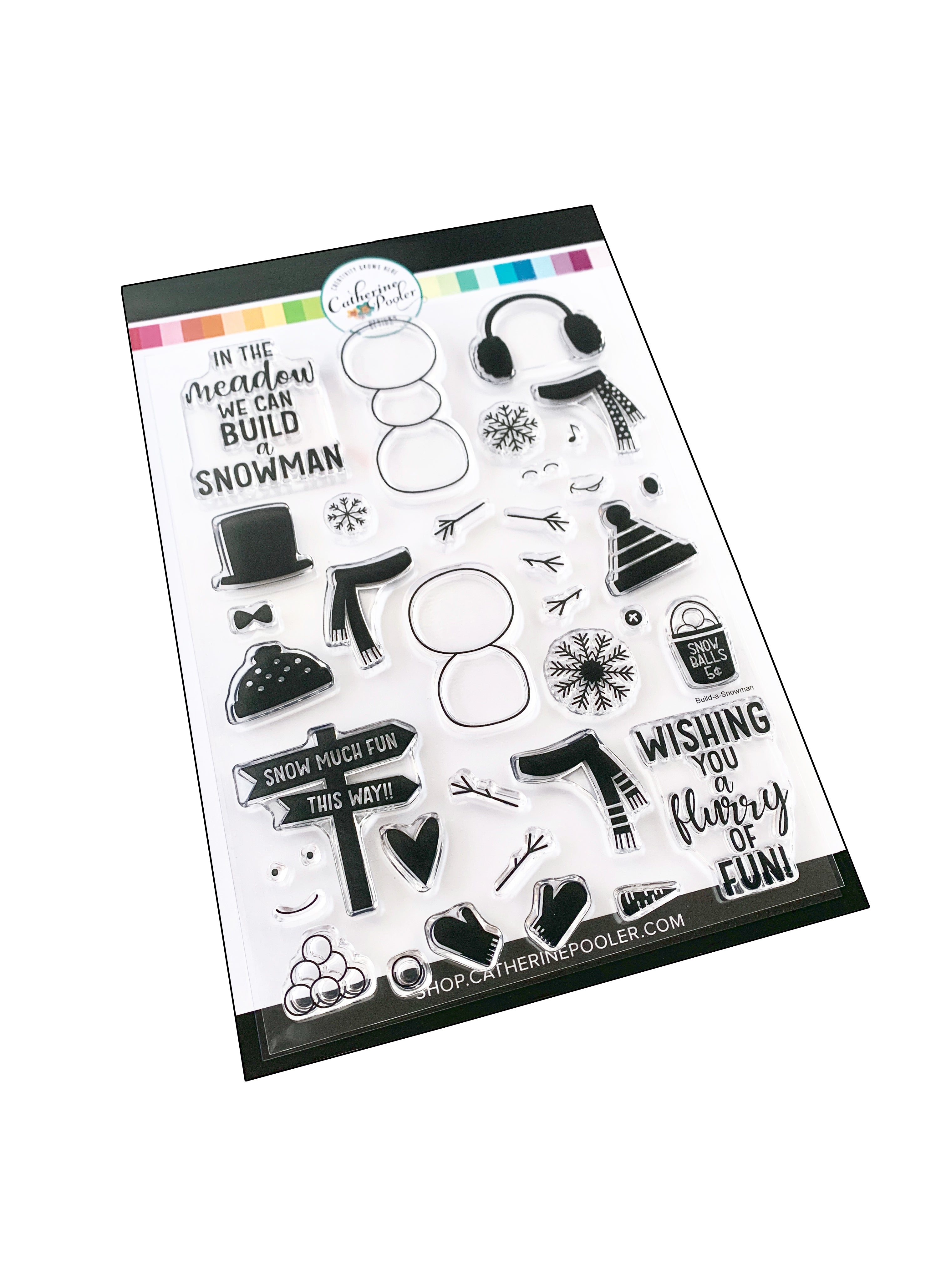 Shape Up Snowman Accessories Mini Stamp Set: Papertrey Ink