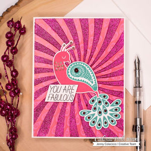 you are fabulous card with pink twisted sunburst
