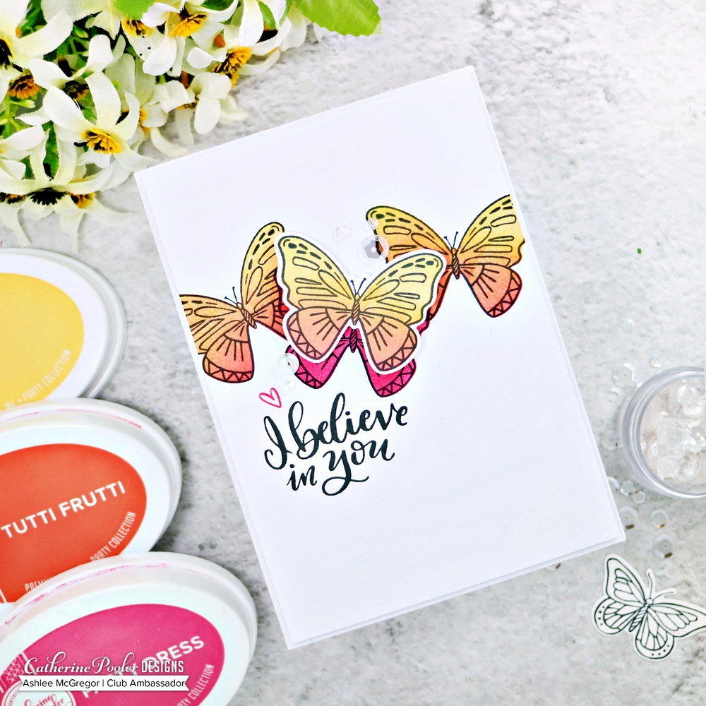 Card with butterflies and sentiment