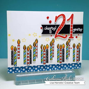 21st birthday card with candles 
