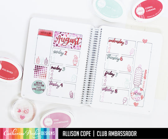 August Stamp Set Weekly Planner Canvo Page