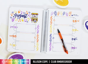 August Stamp Set Weekly Planner Canvo Page